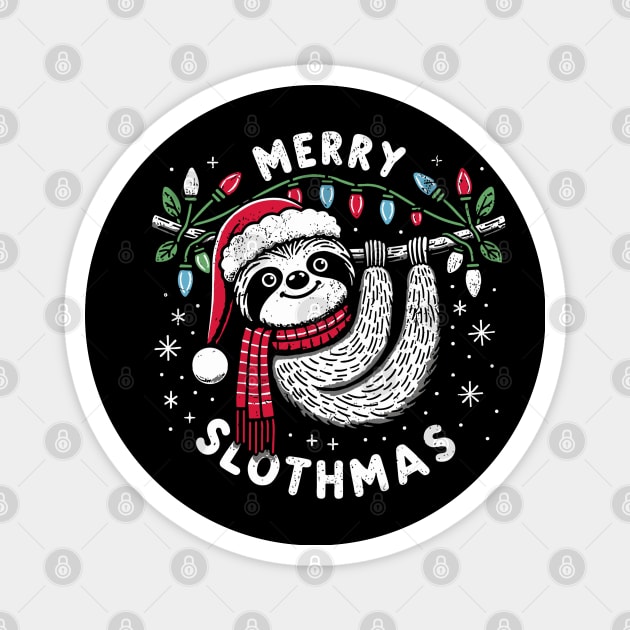 Dabbing Santa Sloth Merry Slothmas Christmas Magnet by rhazi mode plagget